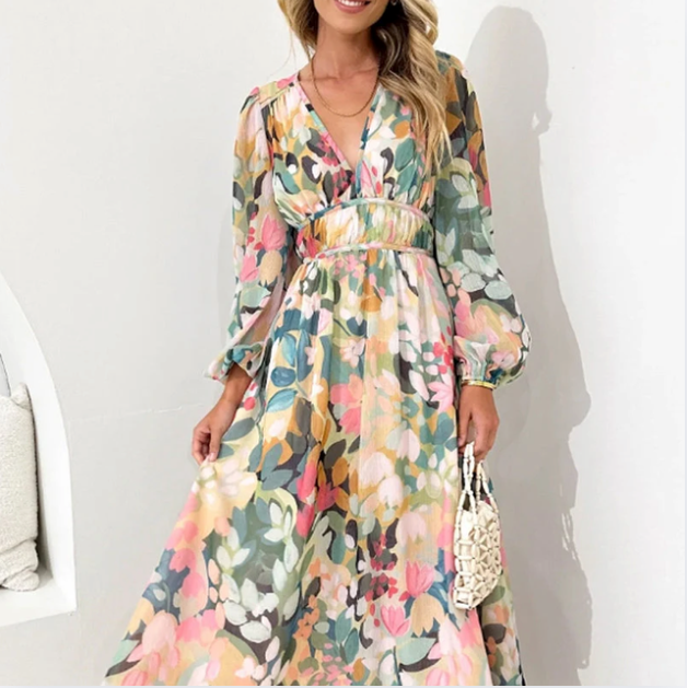 Bella Stride| Annie - Boho Floral Maxi Dress