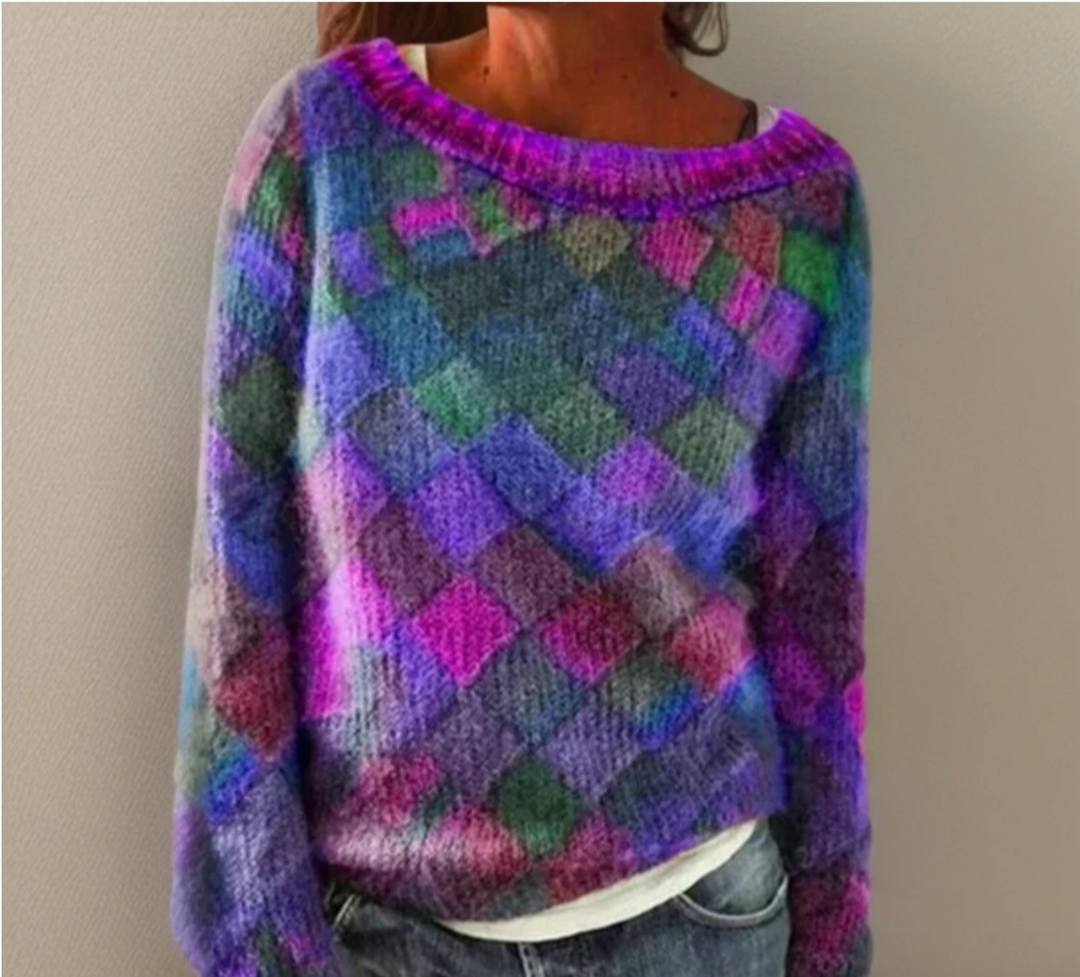 Bella Stride| Jessy- Cosy, loose-fitting jumper with diamond pattern