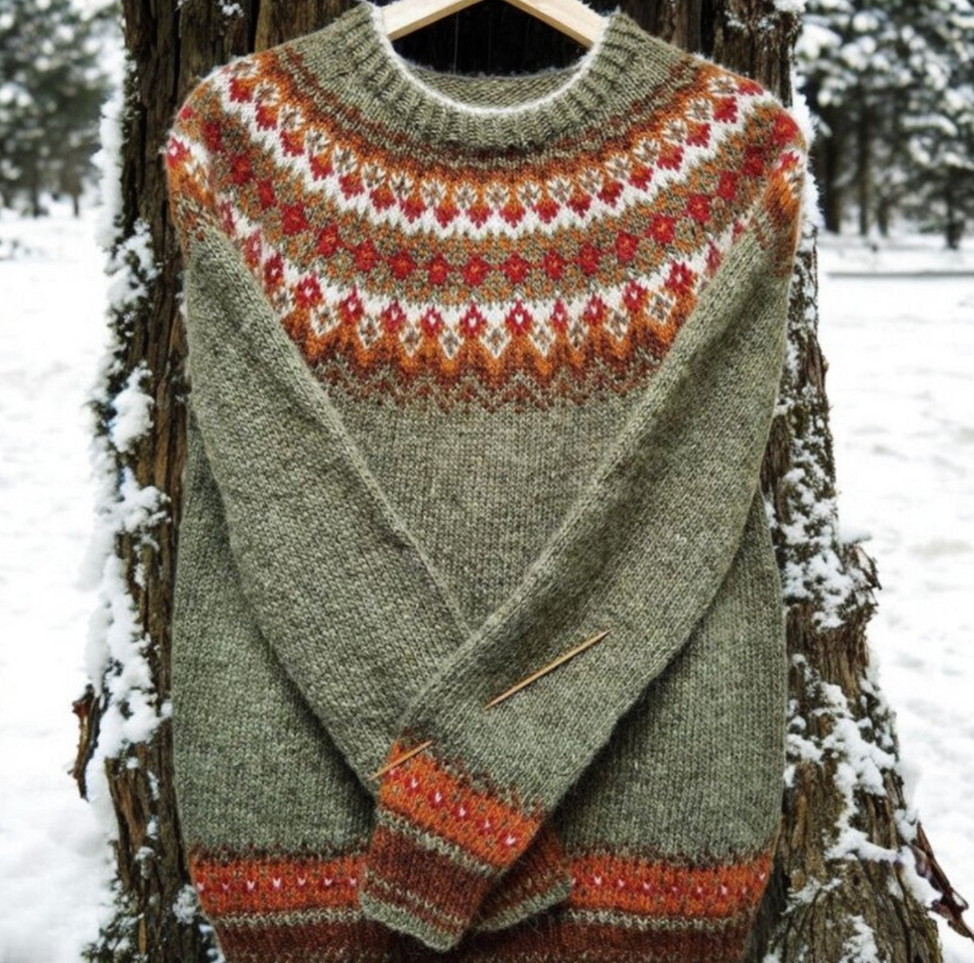 Bella Stride| Pami- Retro Icelandic Jacquard Knit