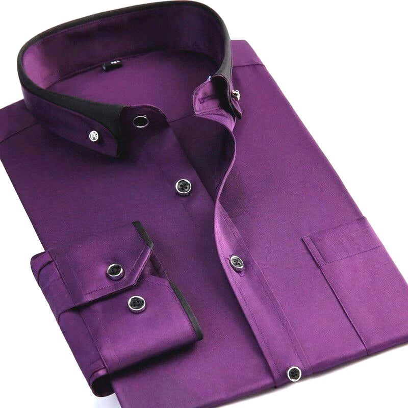 Brahim | Stylish Contrast Collar Button-Down Shirt
