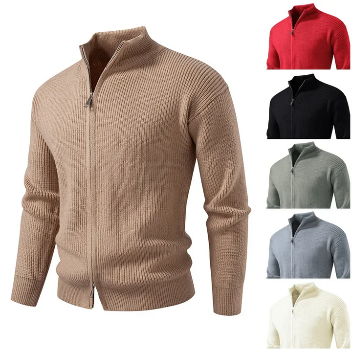 Calvin - Men's Knitted Zip-Up Cardigan