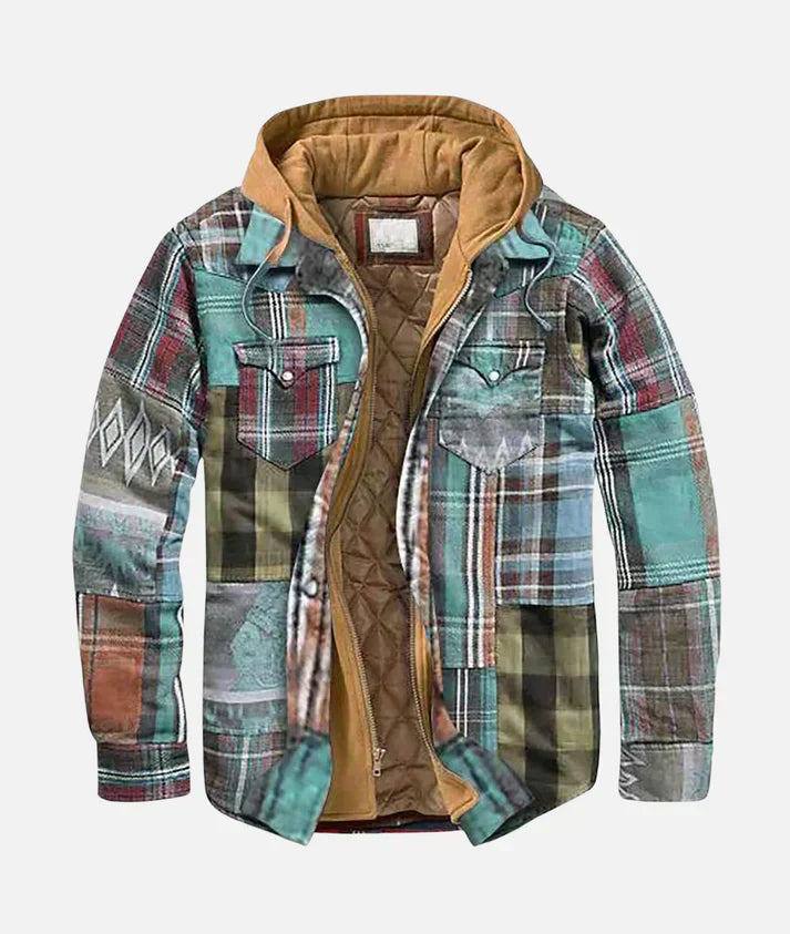 Koa Stylish Patchwork Plaid Jacket