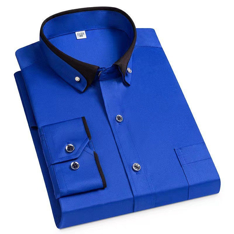 Brahim | Stylish Contrast Collar Button-Down Shirt