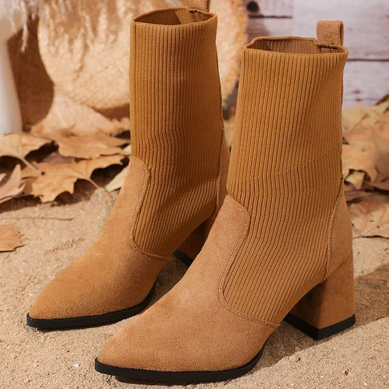 Avalance™| Harlow Knitted Leather Boots
