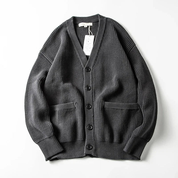 Watin Vintage Japanese Style V-Neck Cardigan