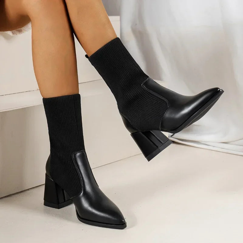 Avalance™| Harlow Knitted Leather Boots