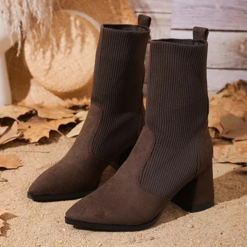Avalance™| Harlow Knitted Leather Boots