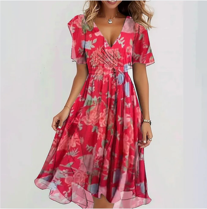 Bella Stride| Elegant short sleeve dress