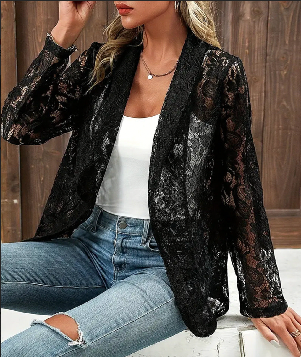 Bella| Elegant plain coat with floral