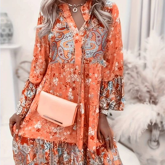 Bella Stride| Ashley™ - Printed Boho Dress