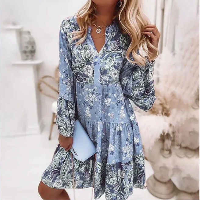 Bella Stride| Ashley™ - Printed Boho Dress