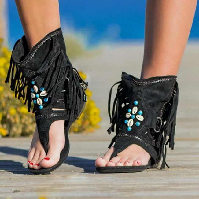 Bella Stride| Farrah™ - Fringe Boho Sandals