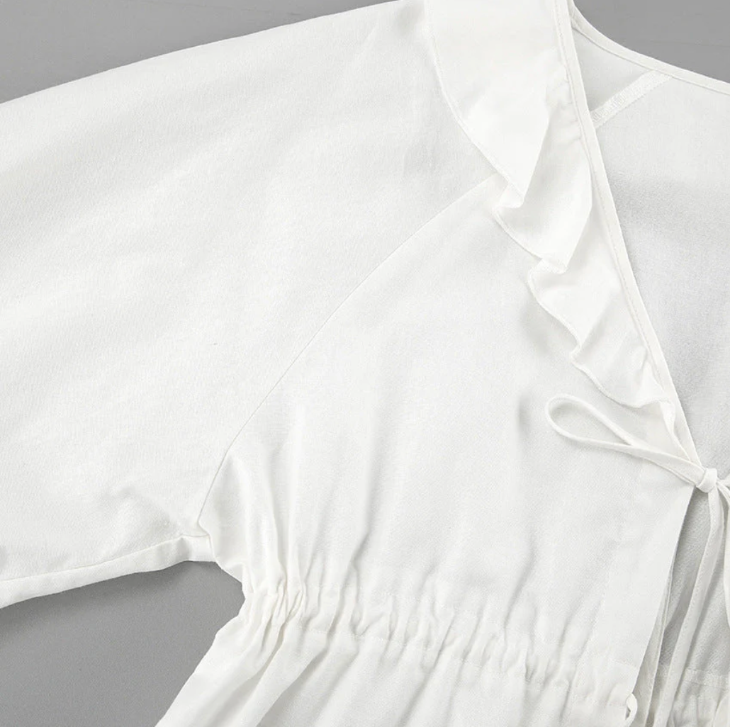 Bella Stride| ALEXANDRA™ - Ruffled Tie-Front Top & Shorts Set