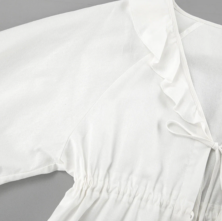 Bella Stride| ALEXANDRA™ - Ruffled Tie-Front Top & Shorts Set