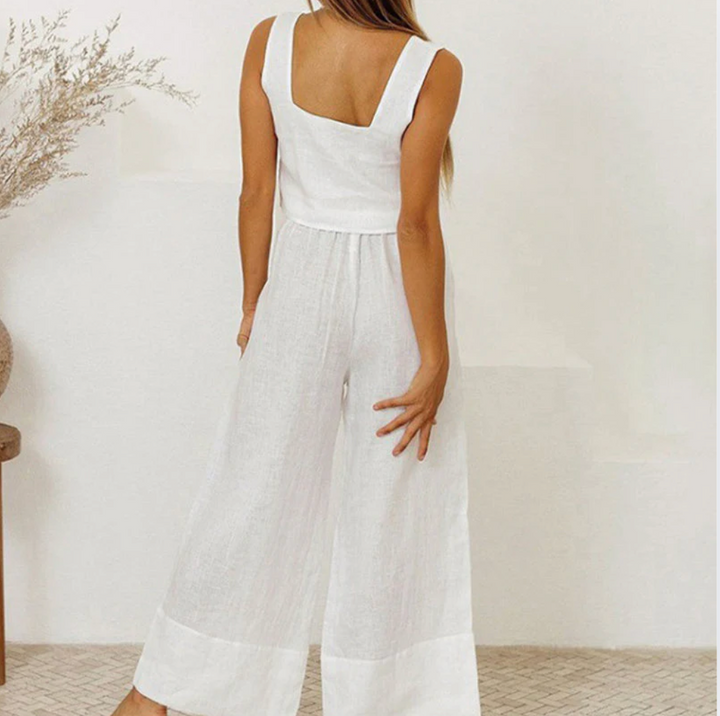 Bella Stride| Megan™ - Minimalist Top and Wide-Leg Pants Set