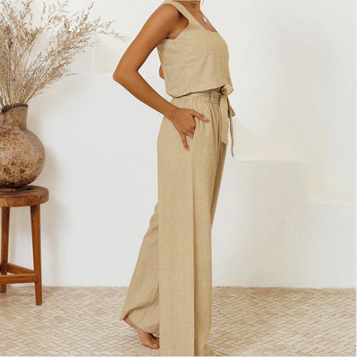Bella Stride| Megan™ - Minimalist Top and Wide-Leg Pants Set
