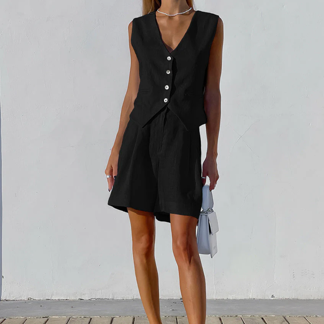 Bella Stride| Ayessa™ - Tailored Vest and Shorts Set