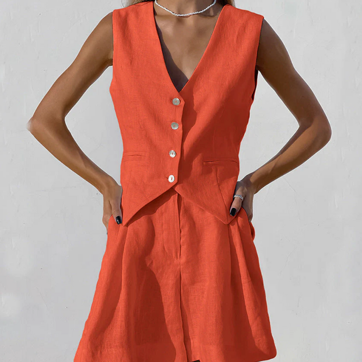 Bella Stride| Ayessa™ - Tailored Vest and Shorts Set