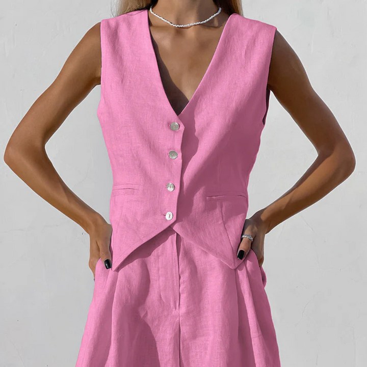 Bella Stride| Ayessa™ - Tailored Vest and Shorts Set