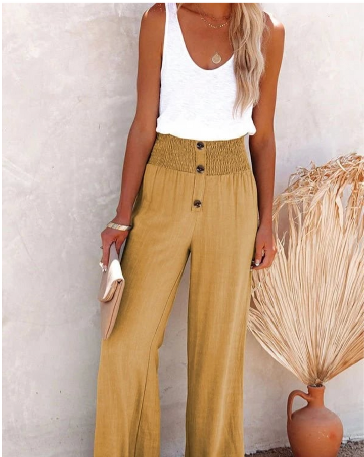 Bella Stride| Riana - High-Waist Relaxed Pants