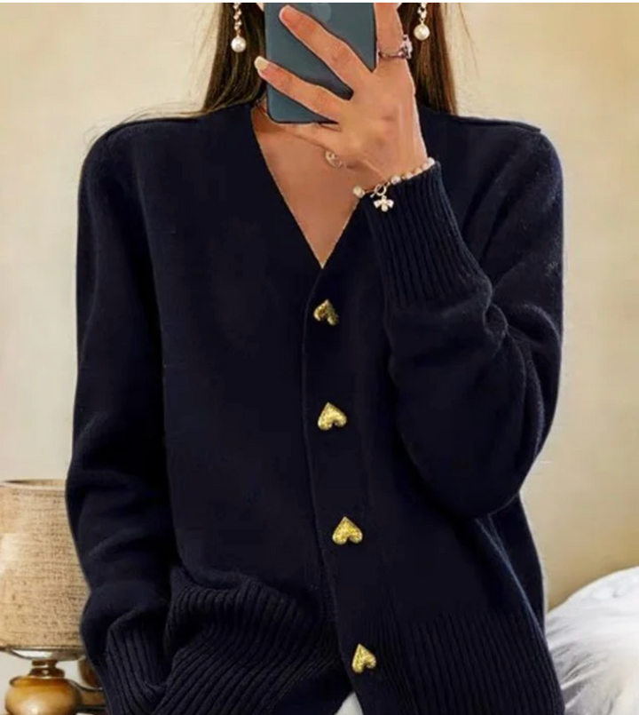 Bella Stride| Zia™ - Heart Button Cardigan