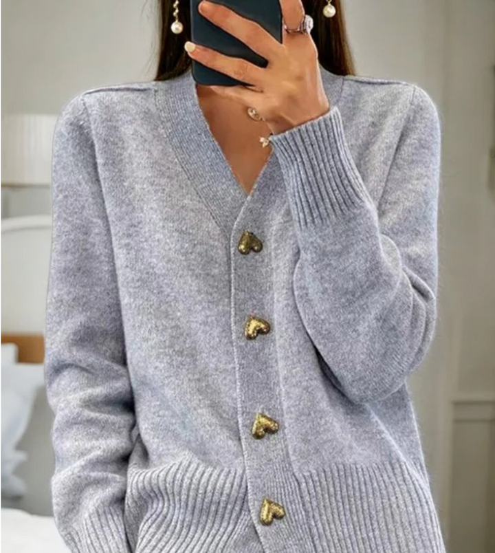 Bella Stride| Zia™ - Heart Button Cardigan