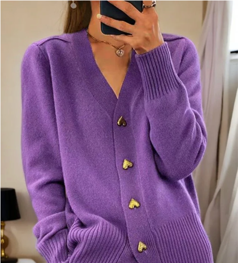 Bella Stride| Zia™ - Heart Button Cardigan