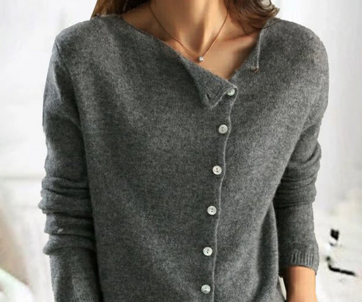 Bella Stride| Kyra™ - Asymmetrical Button Sweater