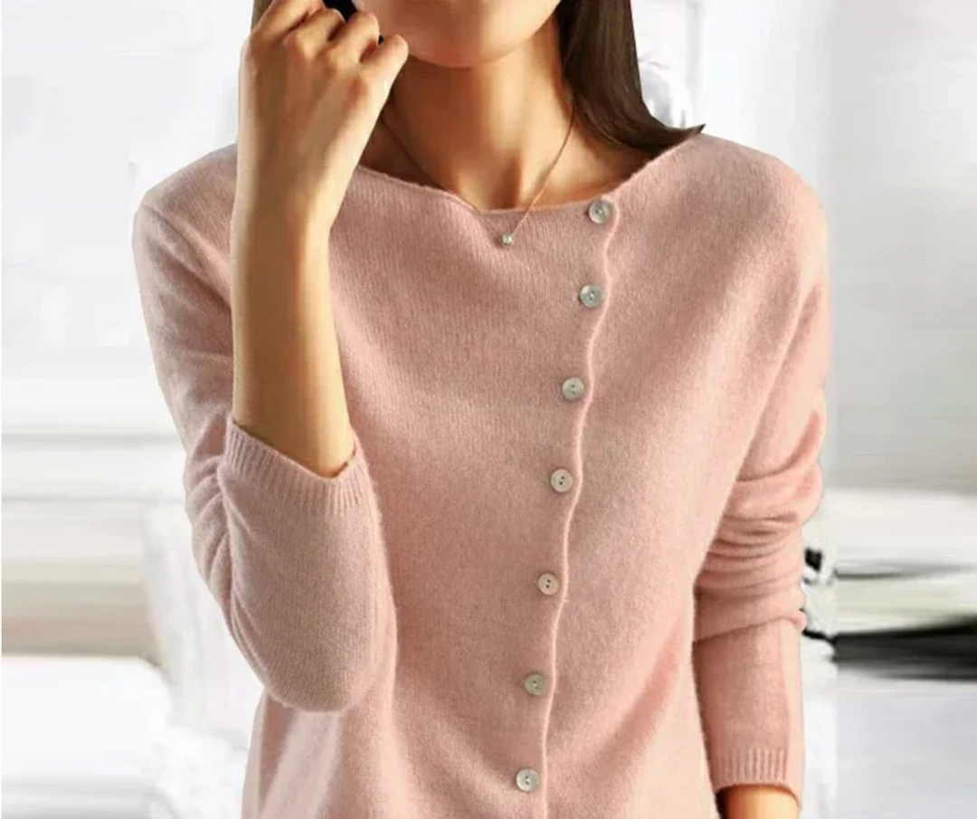Bella Stride| Kyra™ - Asymmetrical Button Sweater