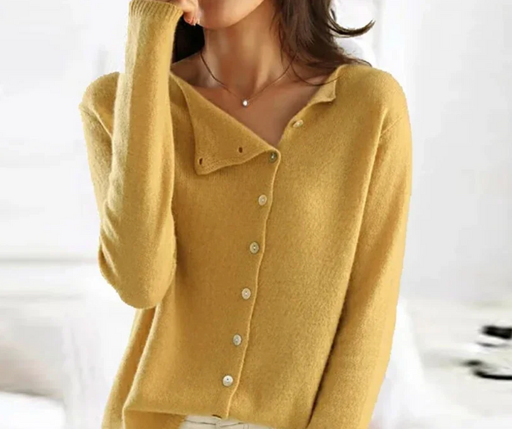 Bella Stride| Kyra™ - Asymmetrical Button Sweater