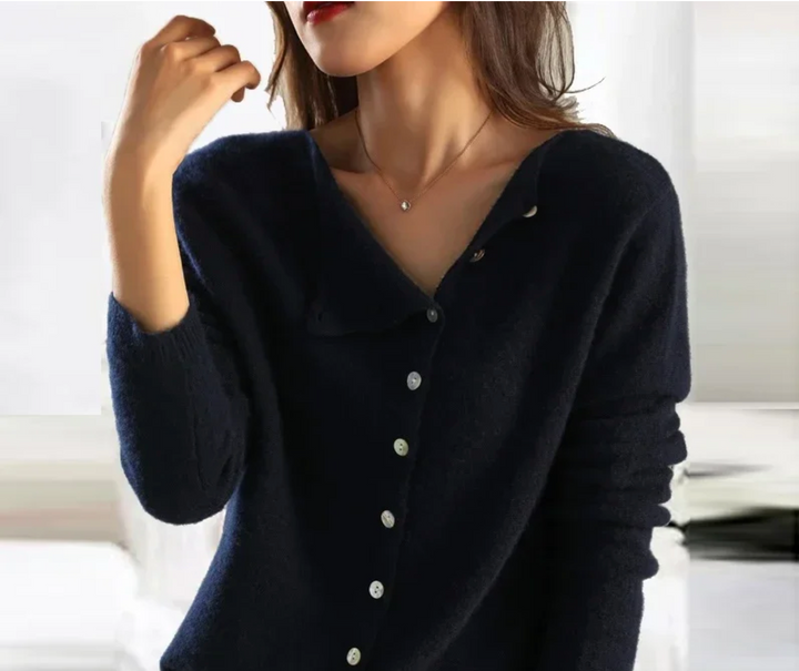 Bella Stride| Kyra™ - Asymmetrical Button Sweater