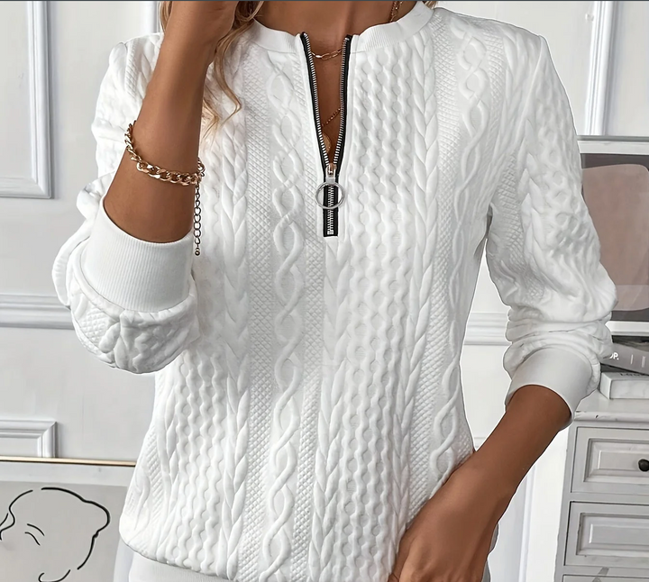 Bella Stride| Elysha™ - Textured Quarter-Zip Pullover