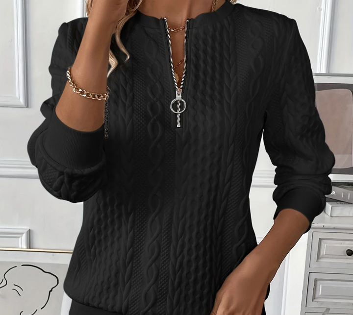 Bella Stride| Elysha™ - Textured Quarter-Zip Pullover