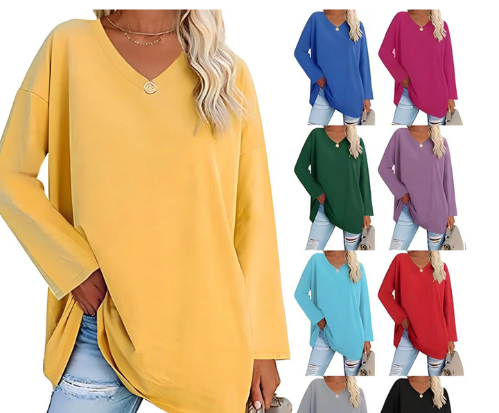 Bella Stride| Alicia™ - Relaxed V-Neck Sweater