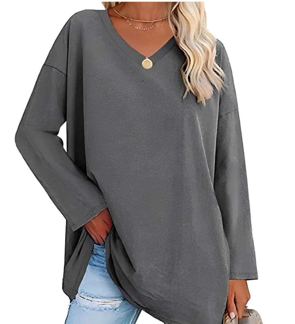 Bella Stride| Alicia™ - Relaxed V-Neck Sweater
