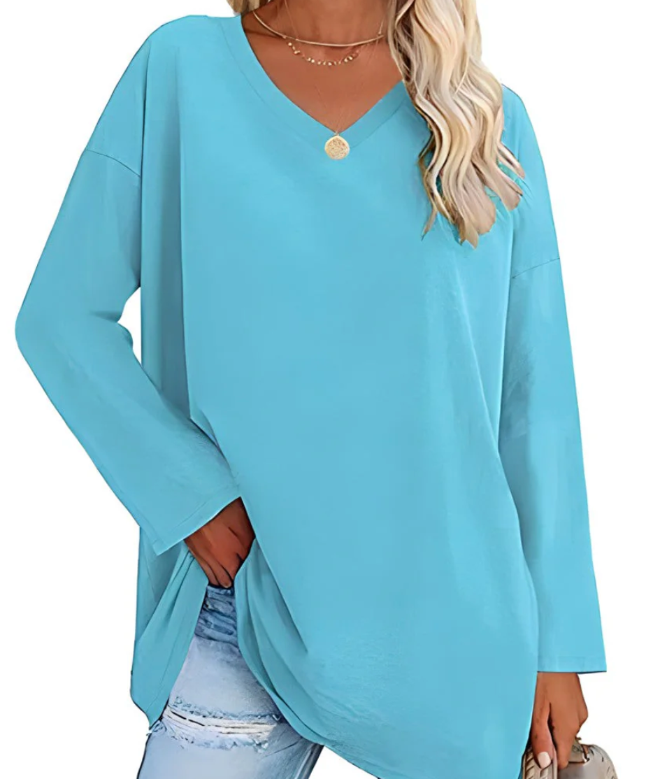 Bella Stride| Alicia™ - Relaxed V-Neck Sweater