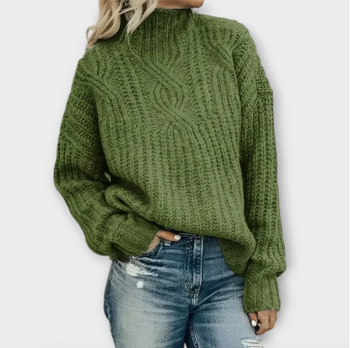 Bella Stride| Samara- Contemporary High-Neck Sweater