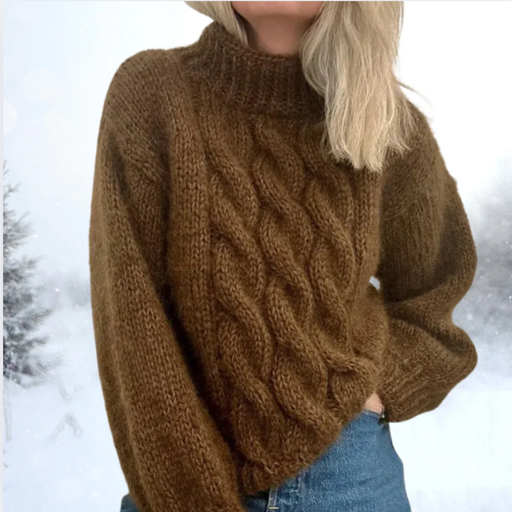 Bella Stride| Sara - Textured Comfort Turtleneck Sweater