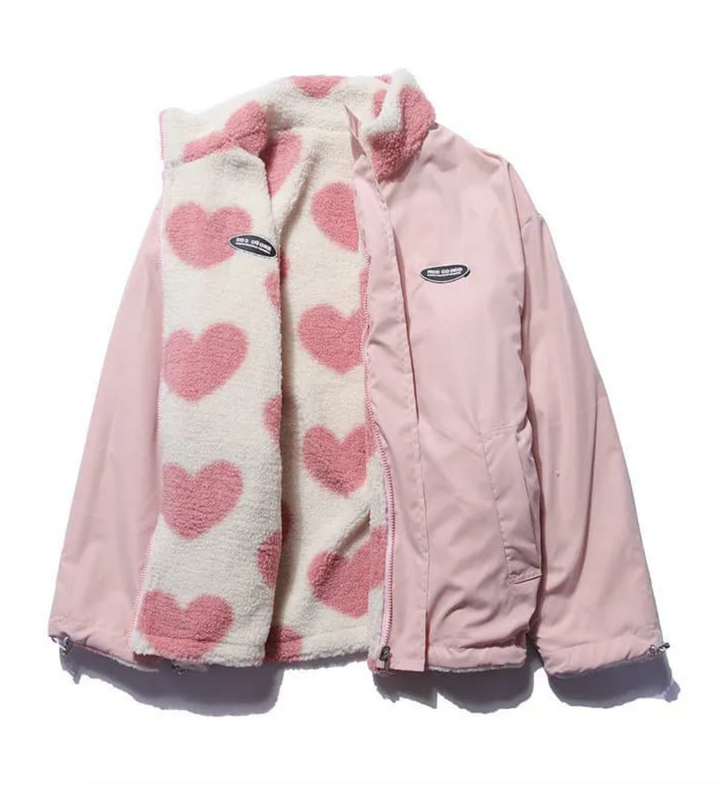 Bella Stride| Kara- Heart-Embellished Reversible Jacket