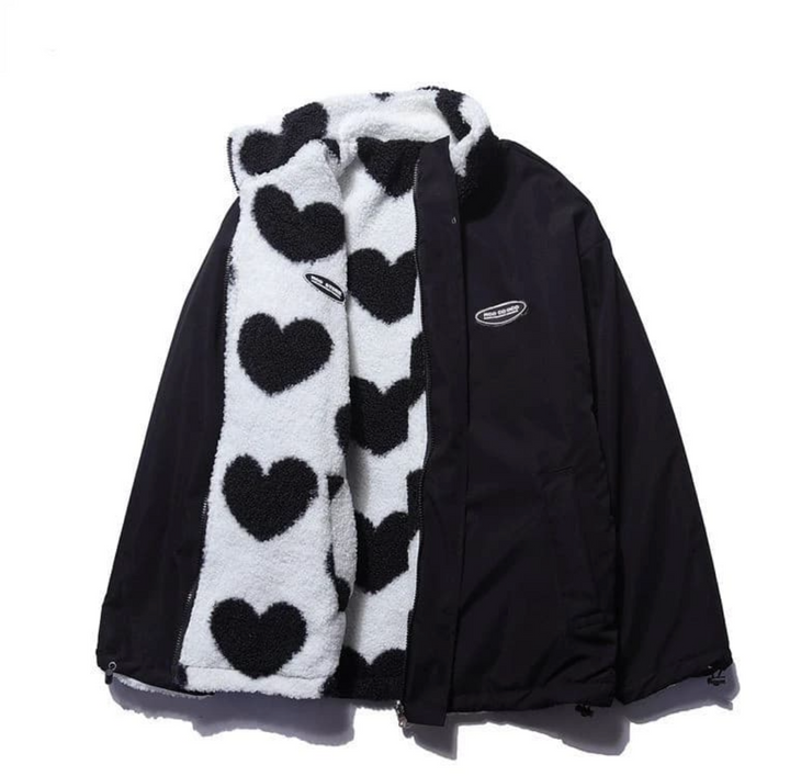 Bella Stride| Kara- Heart-Embellished Reversible Jacket
