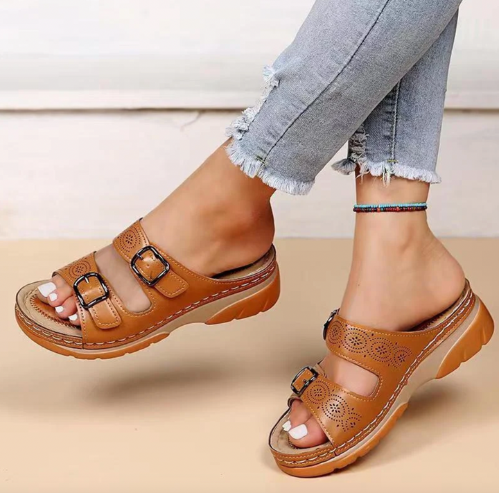Bella Stride| Liv™ | Premium Leather Orthopedic Sandals
