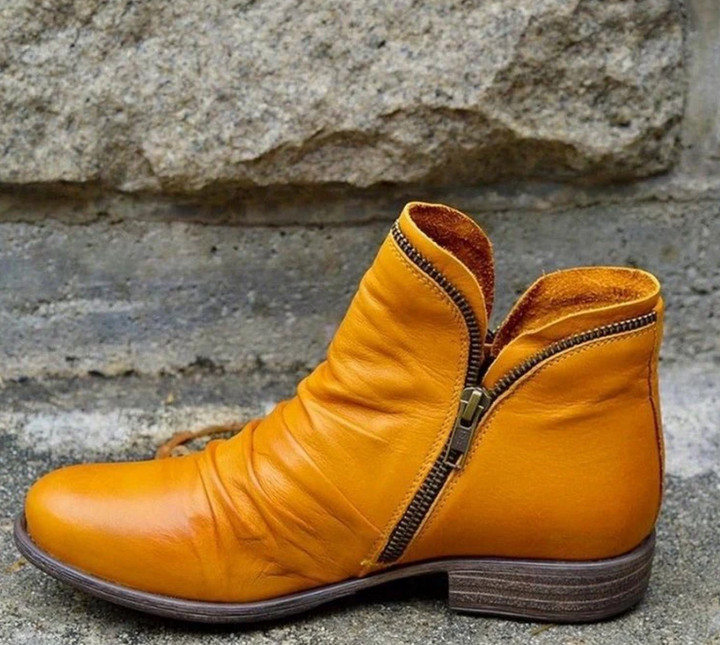 Bella Stride| Mirelle™- Zippered Leather Boots