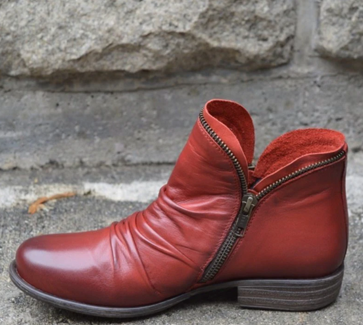 Bella Stride| Mirelle™- Zippered Leather Boots