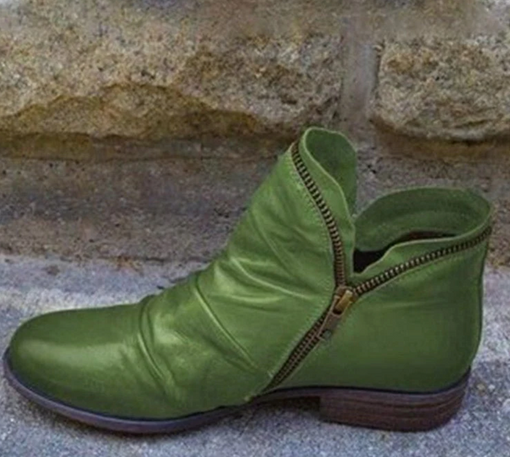 Bella Stride| Mirelle™- Zippered Leather Boots