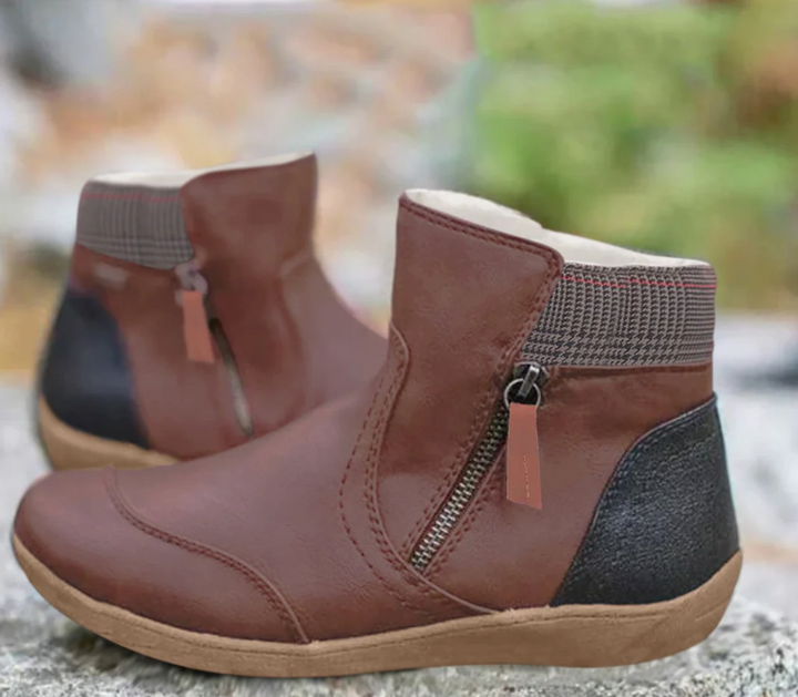 Bella Stride| Caroline™- Waterproof Leather Boots Featuring Enhanced Foot Support