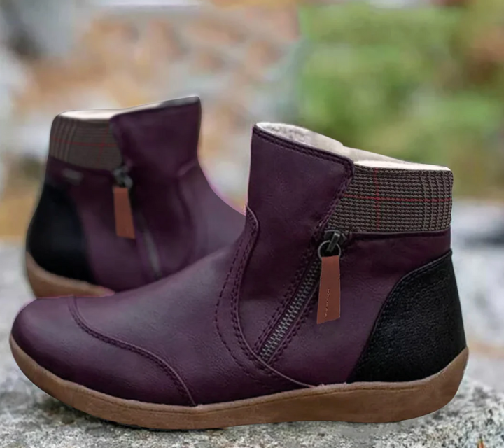 Bella Stride| Caroline™- Waterproof Leather Boots Featuring Enhanced Foot Support