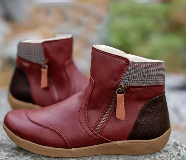 Bella Stride| Caroline™- Waterproof Leather Boots Featuring Enhanced Foot Support
