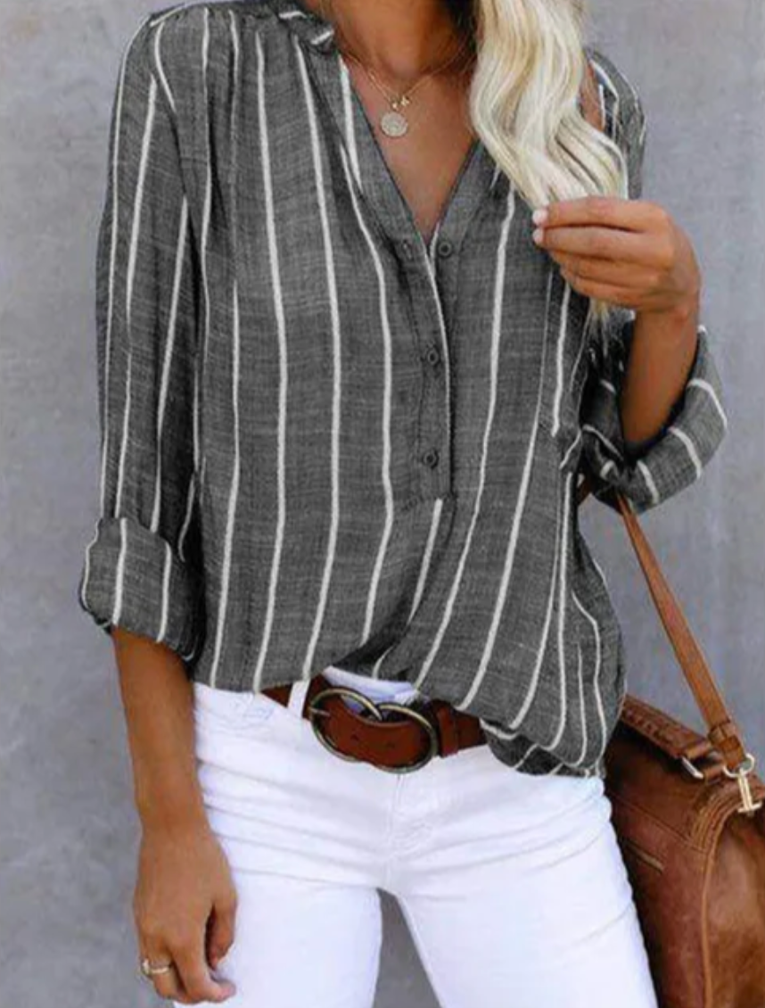 Bella Stride| Extra-Large Striped Blouses