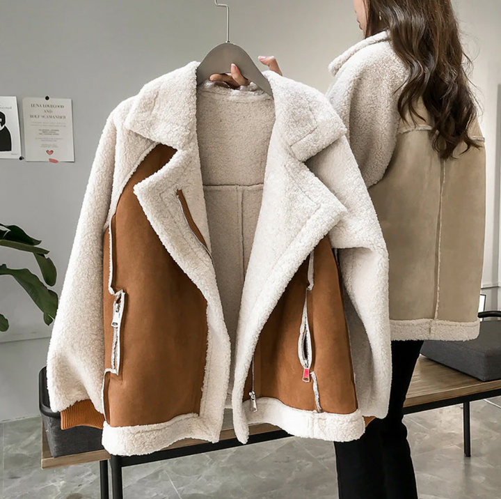 Bella Stride| Erin ™- Stylish Faux Shearling Zip-Up Jacket