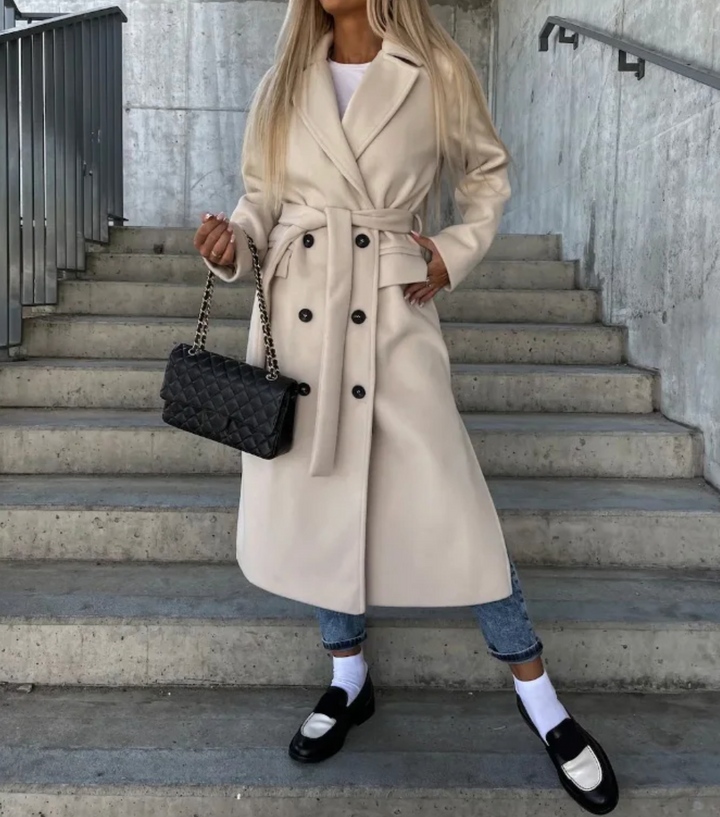 Bella Stride| Kim™- Elegant Double-Breasted Wool Coat